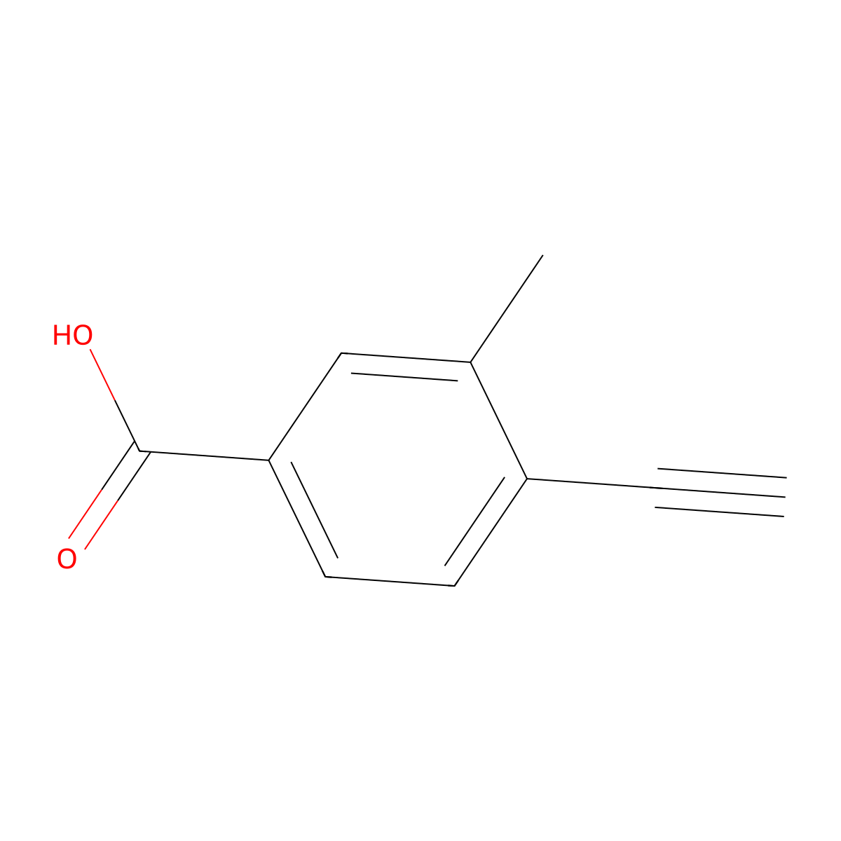 4-Ethynyl-3-methylbenzoic acid molecular structure, CAS 1357281-69-6