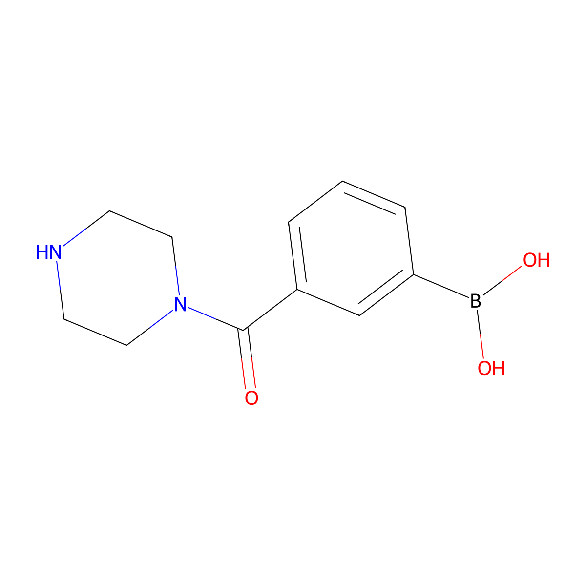(3-(Piperazine-1-carbonyl)phenyl)boronic acid molecular structure, CAS 1357285-17-6
