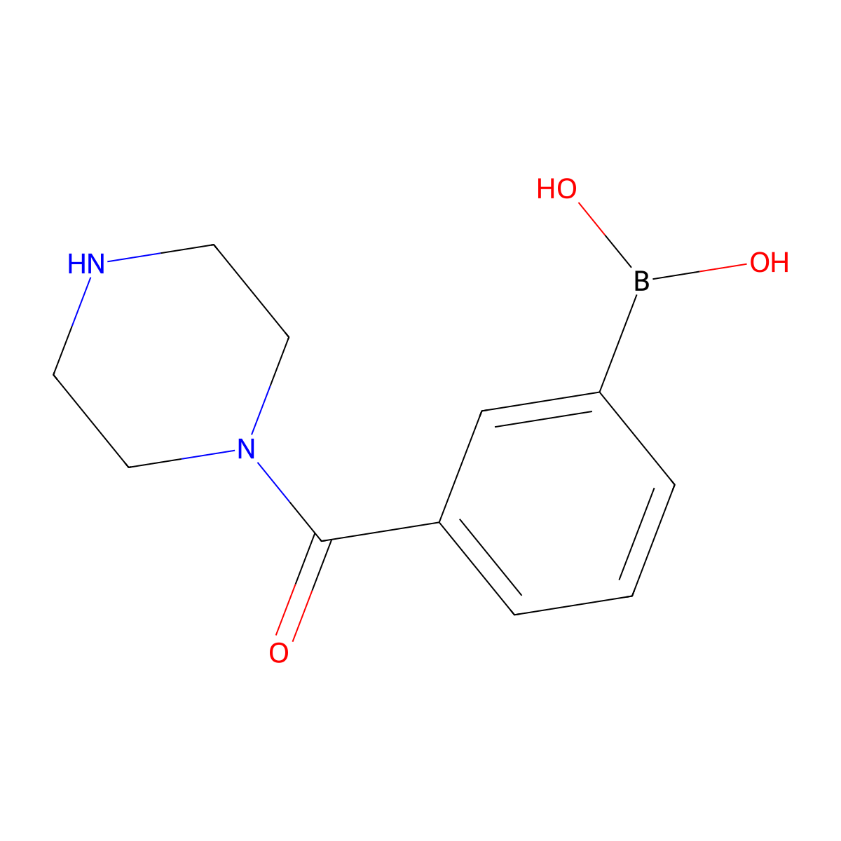 (3-(Piperazine-1-carbonyl)phenyl)boronic acid molecular structure, CAS 1357285-17-6