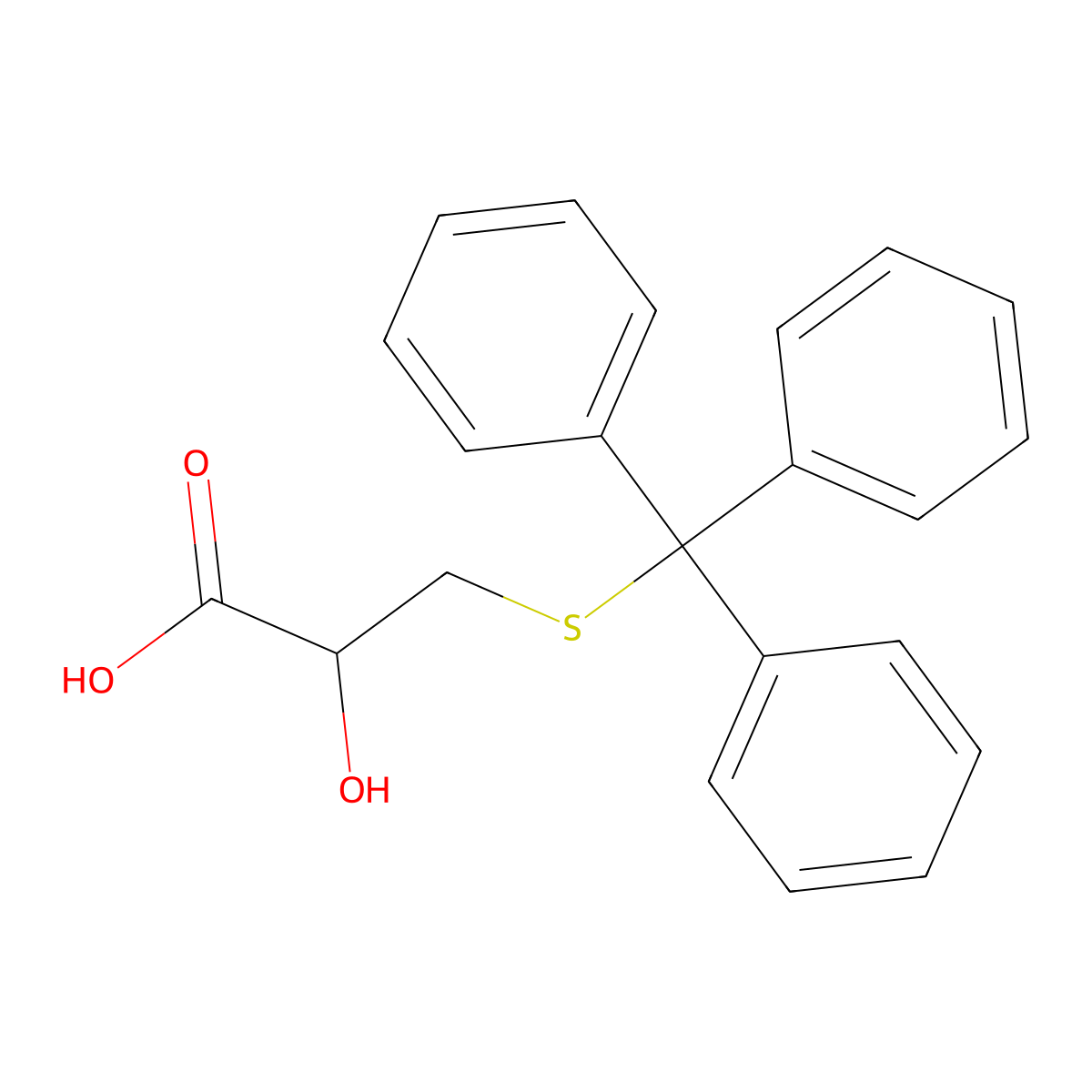 2-Hydroxy-3-(tritylthio)propanoic acid molecular structure, CAS 1357287-50-3