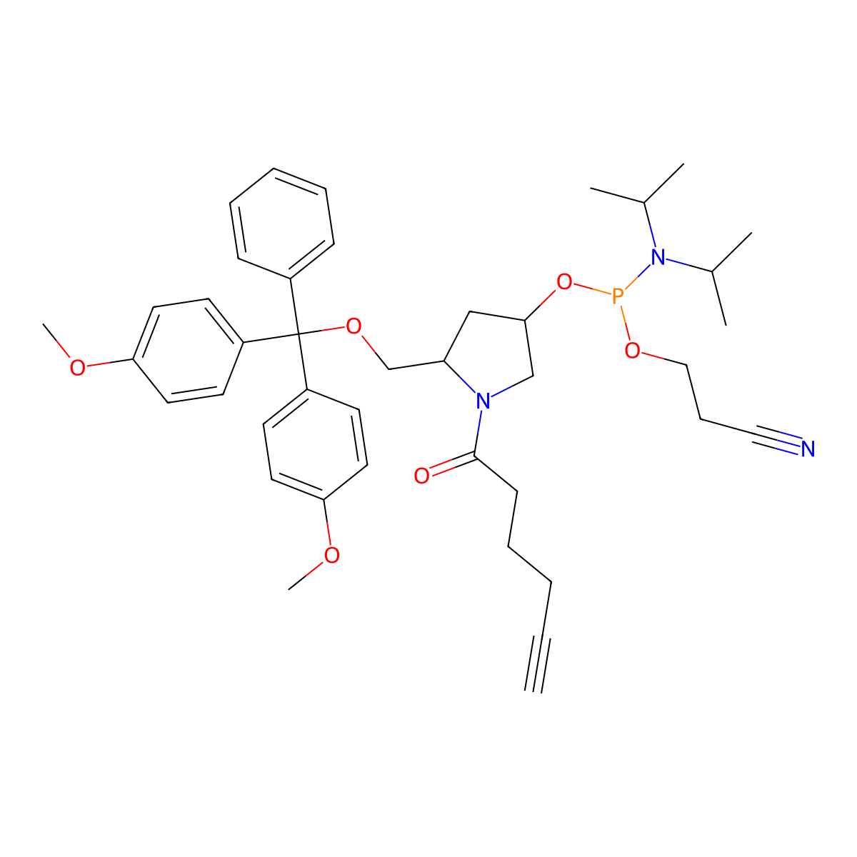 Alkyne Amidite, hydroxyprolinol molecular structure, CAS 1357289-02-1