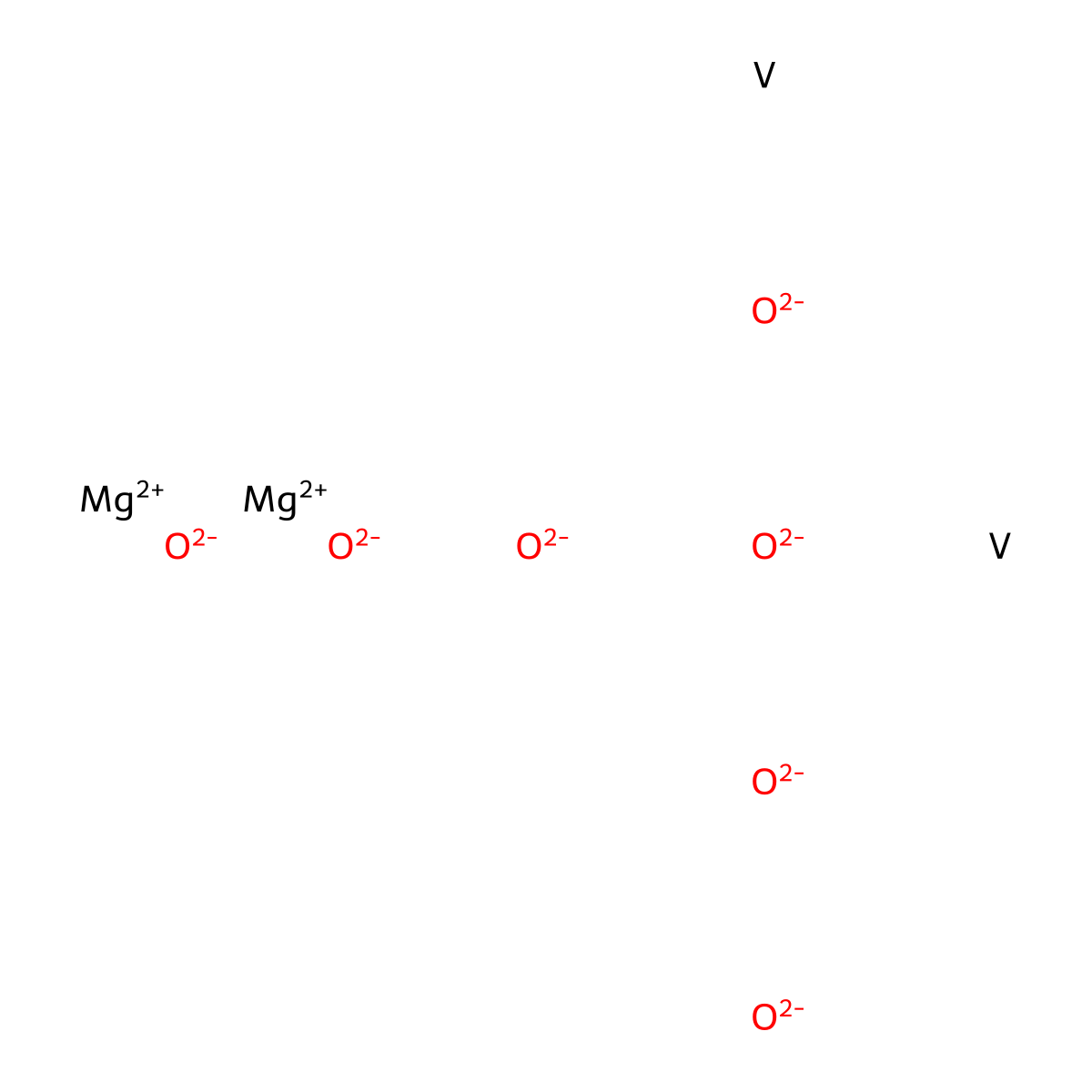 Magnesium vanadium oxide (MgV2O6) molecular structure, CAS 13573-13-2