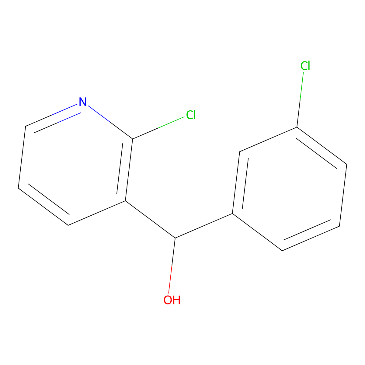 2-Chloro-alpha-(3-chlorophenyl)-3-pyridinemethanol molecular structure, CAS 1357305-81-7