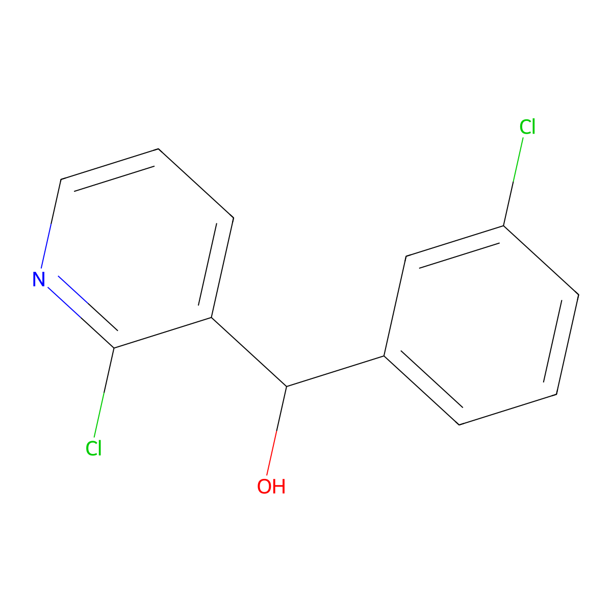 2-Chloro-alpha-(3-chlorophenyl)-3-pyridinemethanol molecular structure, CAS 1357305-81-7