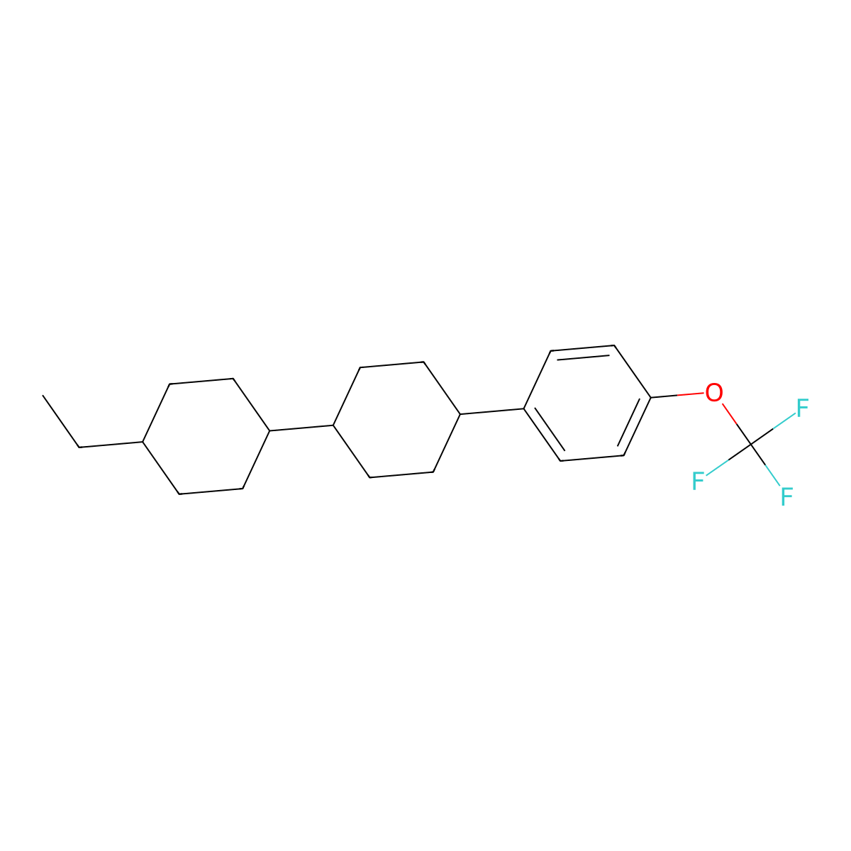 1~4~-Ethyl-3~4~-(trifluoromethoxy)-1~1~,1~2~,1~3~,1~4~,1~5~,1~6~,2~1~,2~2~,2~3~,2~4~,2~5~,2~6~-dodecahydro-1~1~,2~1~:2~4~,3~1~-terphenyl molecular structure, CAS 135734-59-7