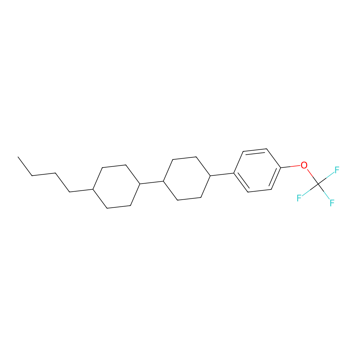 4-Butyl-4'-(4-(trifluoromethoxy)phenyl)-1,1'-bi(cyclohexane) molecular structure, CAS 135734-60-0