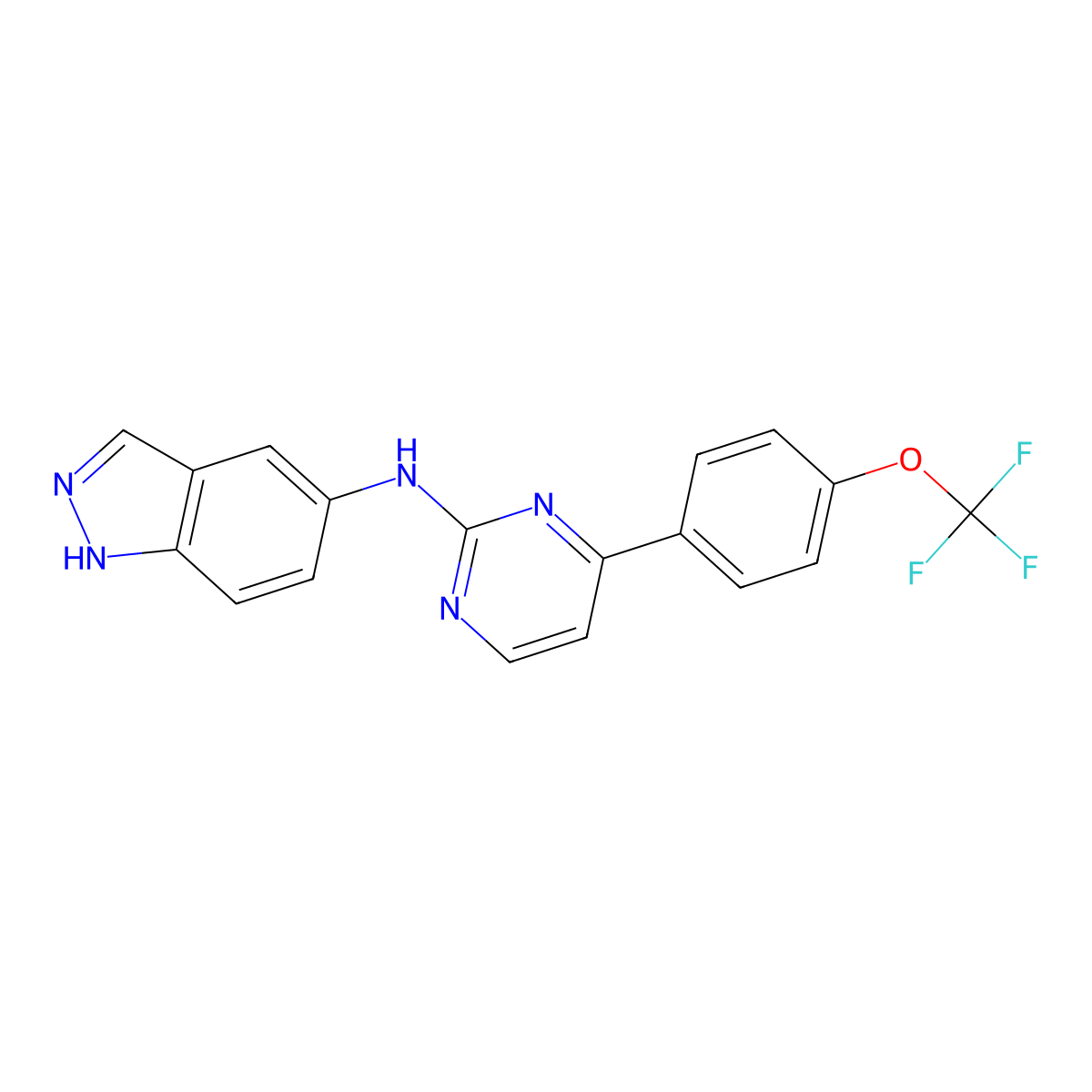 (1H-Indazol-5-yl)-[4-(4-trifluoromethoxyphenyl)pyrimidin-2-yl]amine molecular structure, CAS 1357350-60-7