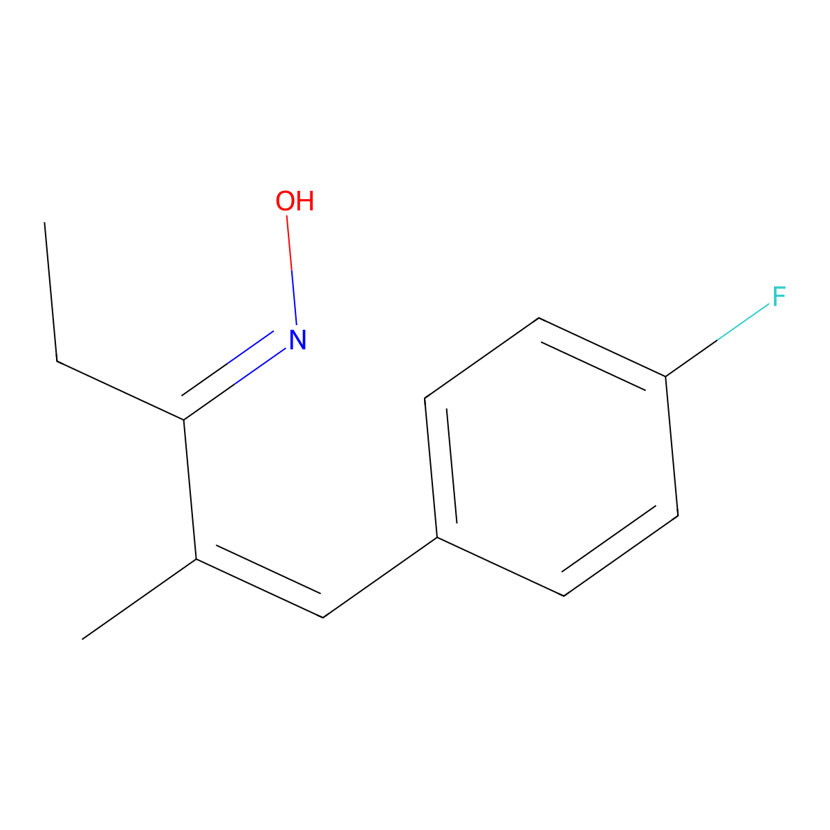 1-(4-Fluorophenyl)-2-methyl-1-penten-3-one oxime molecular structure, CAS 1357350-70-9