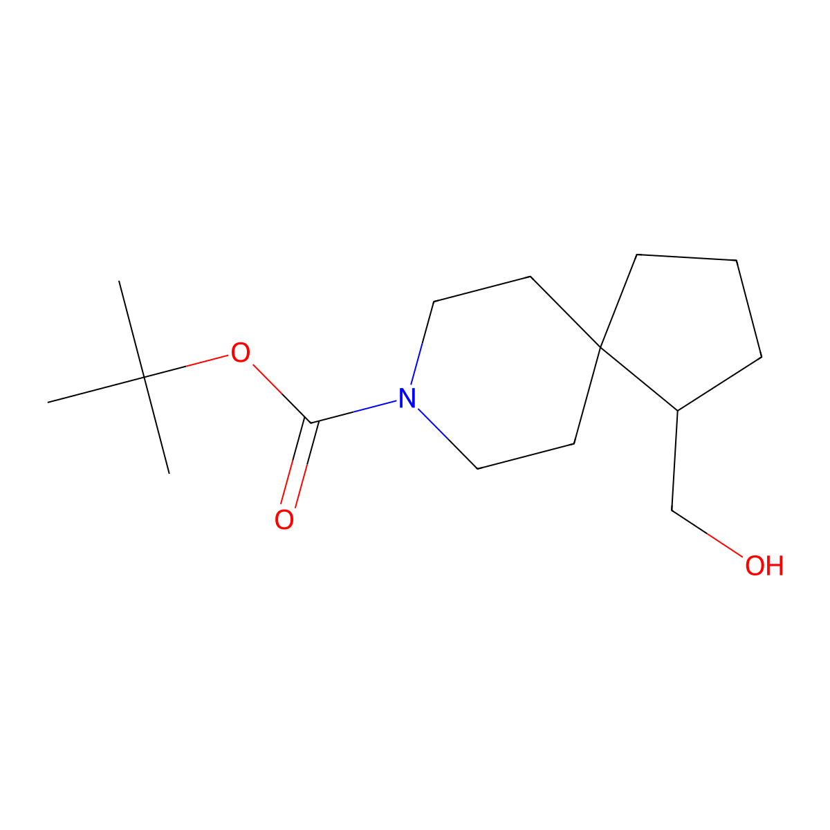 Tert-butyl 4-(hydroxymethyl)-8-azaspiro[4.5]decane-8-carboxylate molecular structure, CAS 1357351-84-8