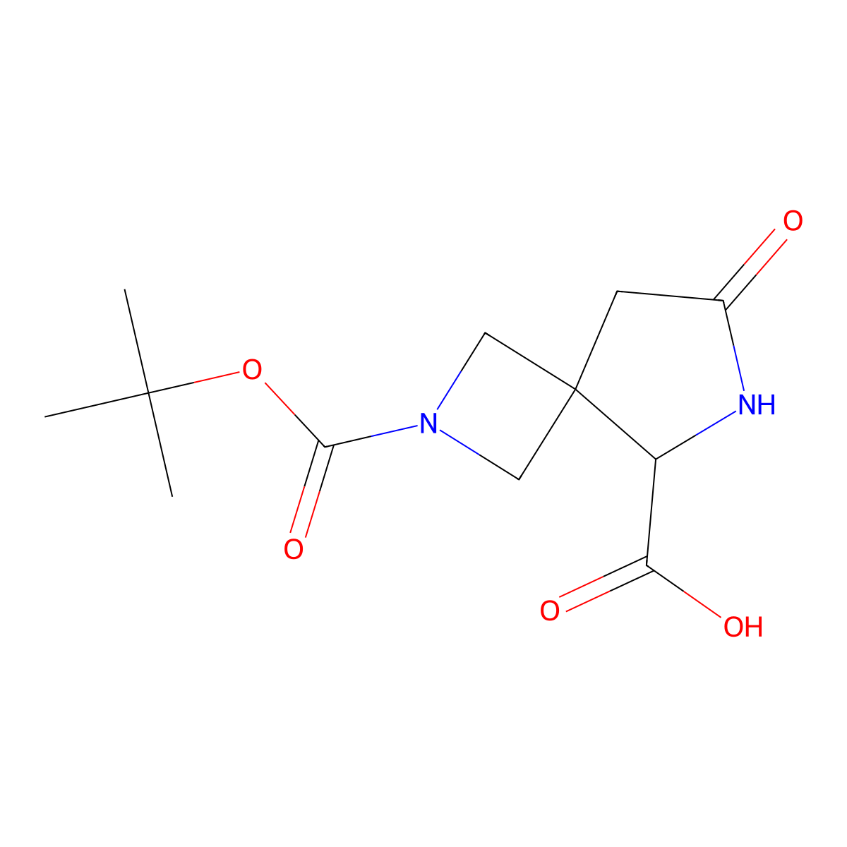 2-[(Tert-butoxy)carbonyl]-7-oxo-2,6-diazaspiro[3.4]octane-5-carboxylic acid molecular structure, CAS 1357351-94-0