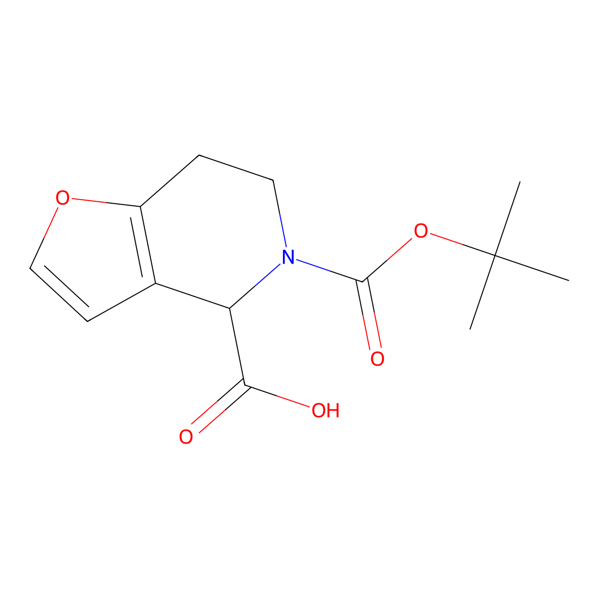 5-(Tert-butoxycarbonyl)-4,5,6,7-tetrahydrofuro[3,2-C]pyridine-4-carboxyli+ molecular structure, CAS 1357352-03-4