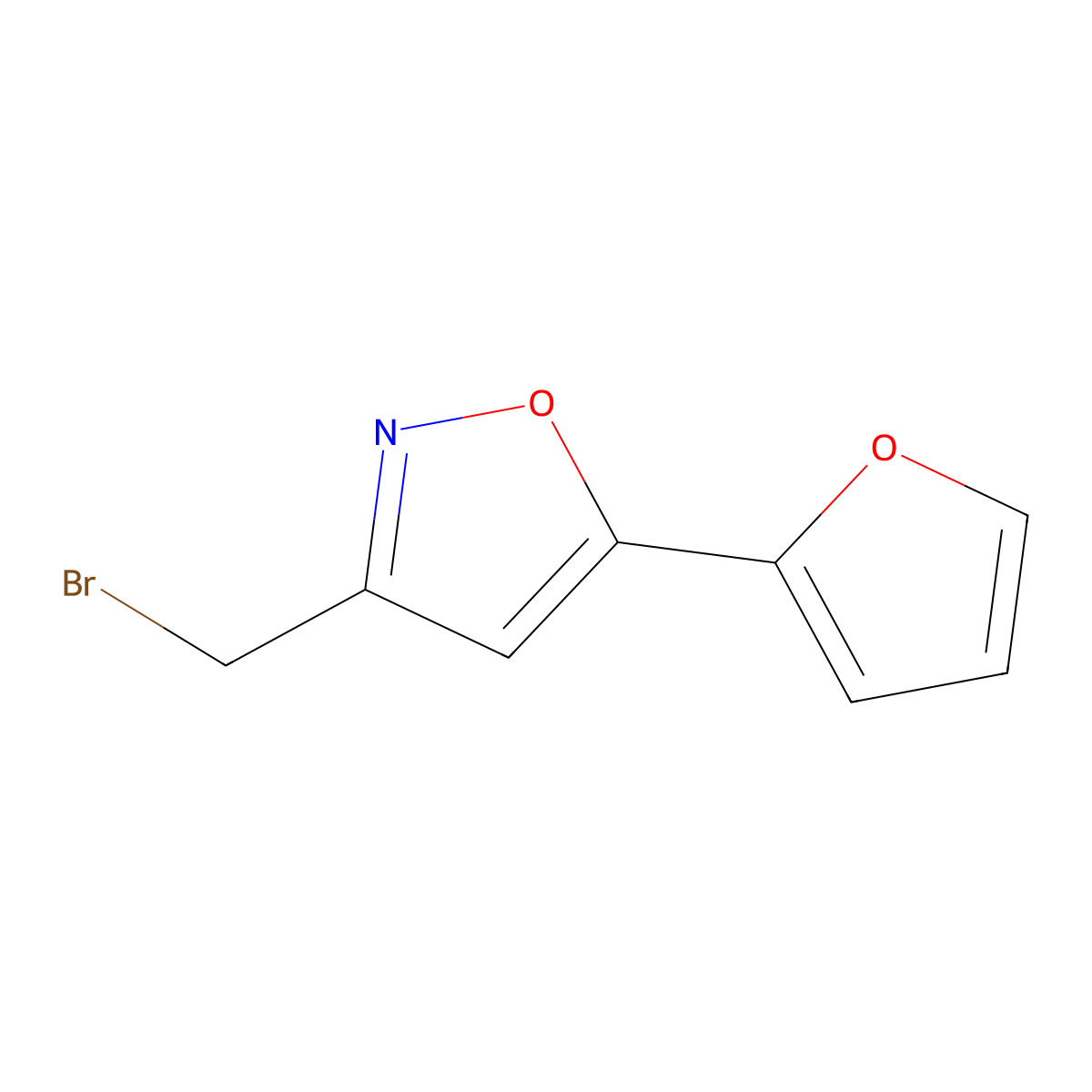 3-Bromomethyl-5-furan-2-yl-isoxazole molecular structure, CAS 1357352-10-3