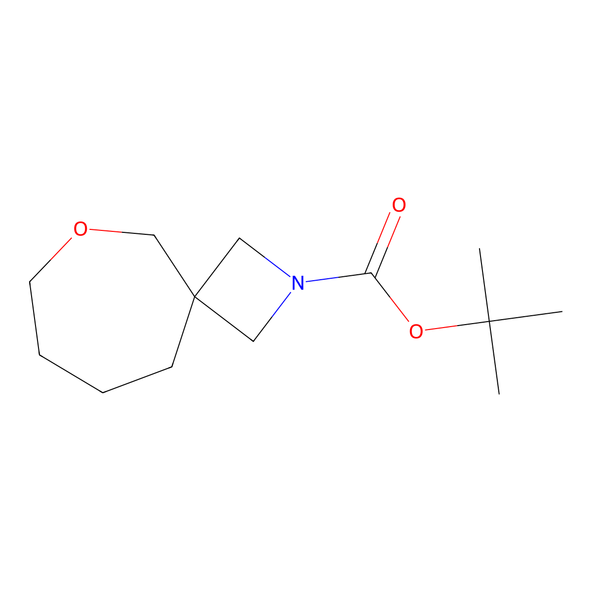 6-Oxa-2-aza-spiro[3.6]decane-2-carboxylic acid tert-butyl ester molecular structure, CAS 1357352-13-6