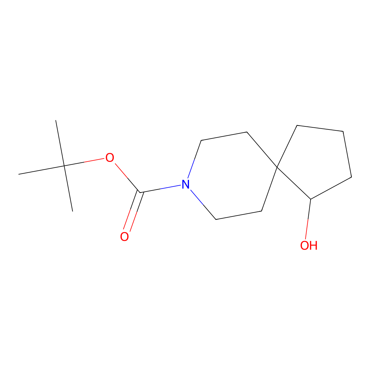 1-Hydroxy-8-aza-spiro[4.5]decane-8-carboxylic acid tert-butyl ester molecular structure, CAS 1357352-29-4