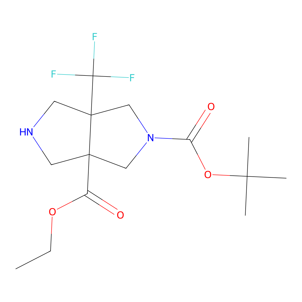 6A-Trifluoromethyl-Tetrahydro-Pyrrolo[3,4-C]Pyrrole-2,3A-Dicarboxylic Acid 2-Tert-Butyl Ester 3A-Ethyl Ester molecular structure, CAS 1357352-35-2