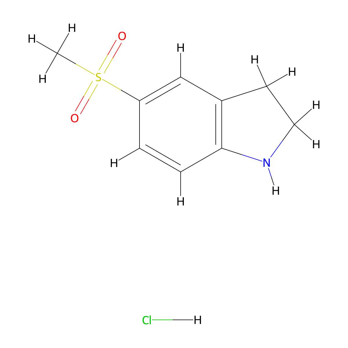 5-(Methylsulfonyl)indoline hydrochloride molecular structure, CAS 1357352-49-8