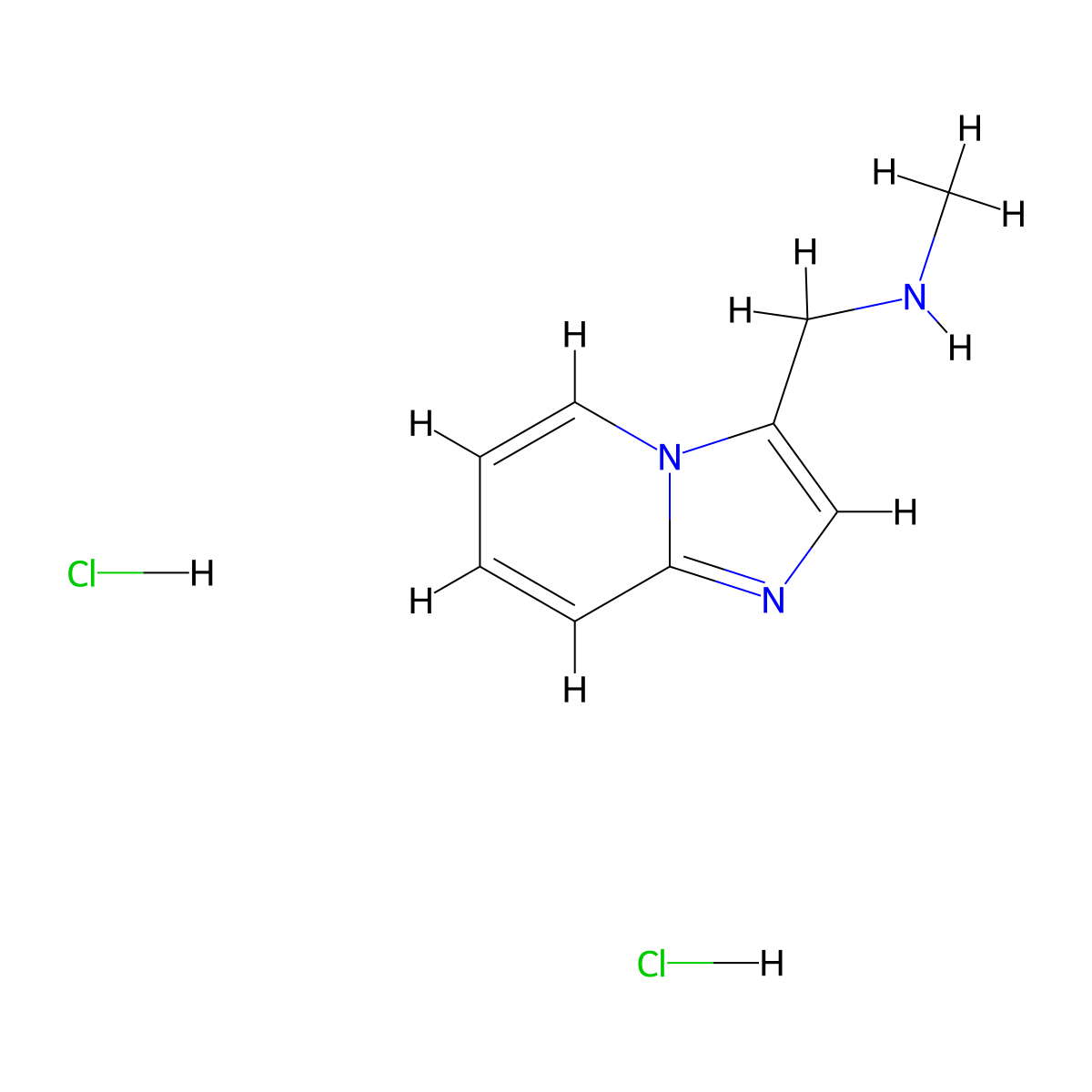 Imidazo[1,2-a]pyridin-3-ylmethyl-methyl-amine dihydrochloride molecular structure, CAS 1357352-53-4