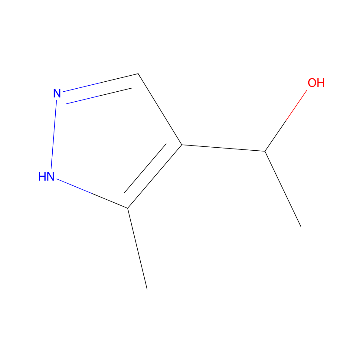 1-(3-Methyl-1H-pyrazol-4-yl)-ethanol molecular structure, CAS 1357352-56-7