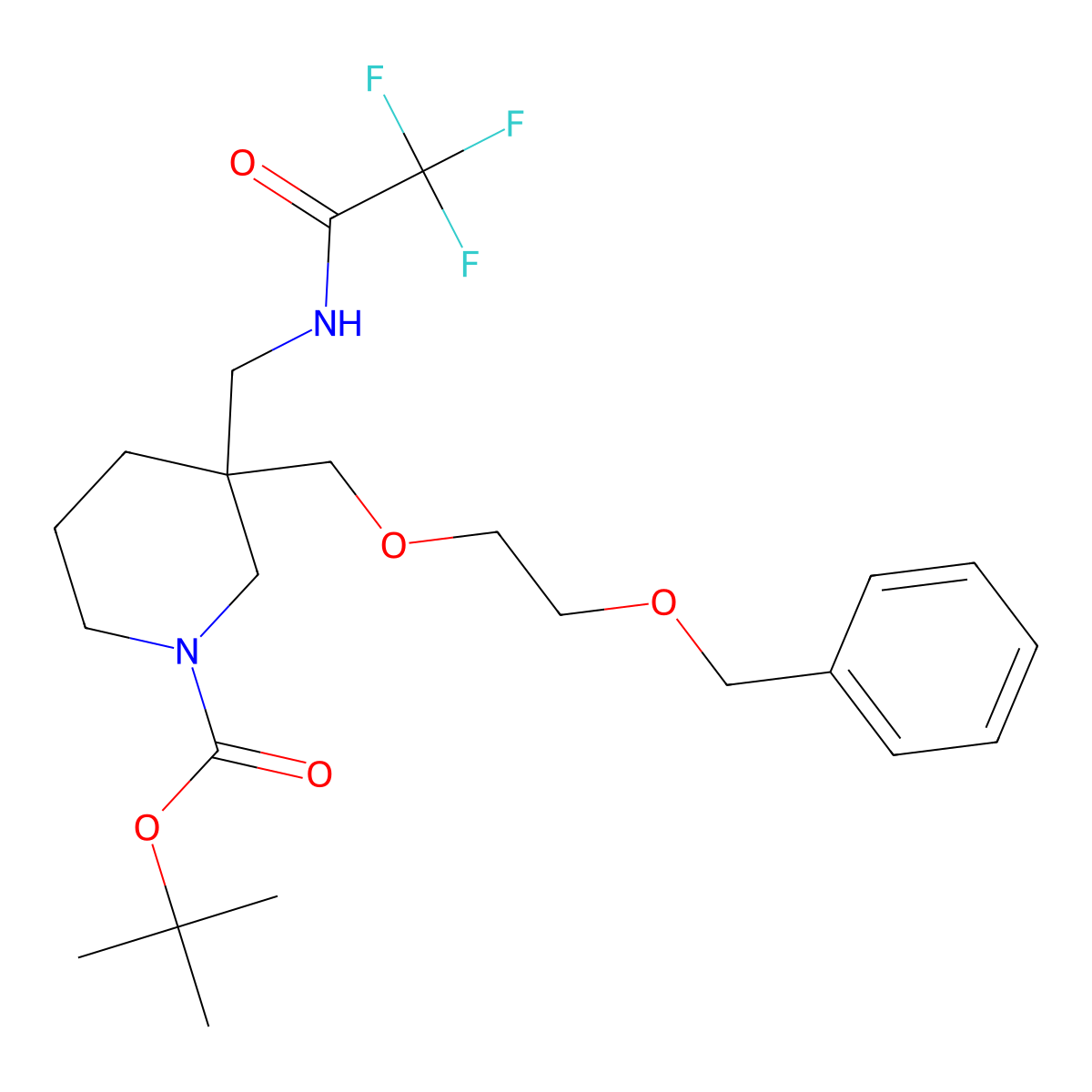 3-(2-Benzyloxy-ethoxymethyl)-3-[(2,2,2-trifluoro-acetylamino)-methyl]-piperidine-1-carboxylic acid tert-butyl ester molecular structure, CAS 1357352-58-9