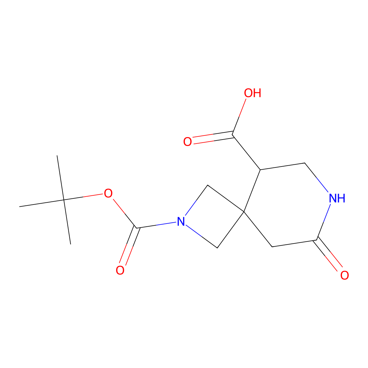 2-[(Tert-butoxy)carbonyl]-8-oxo-2,7-diazaspiro[3.5]nonane-5-carboxylic acid molecular structure, CAS 1357352-68-1