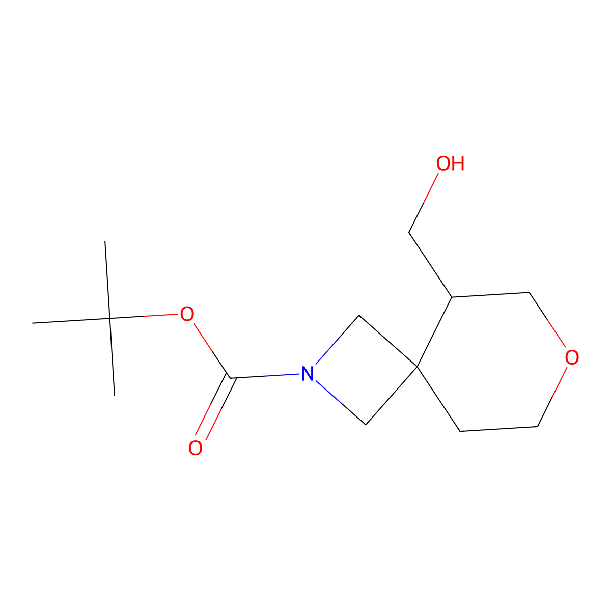 tert-Butyl 5-(hydroxymethyl)-7-oxa-2-azaspiro[3.5]nonane-2-carboxylate molecular structure, CAS 1357353-23-1