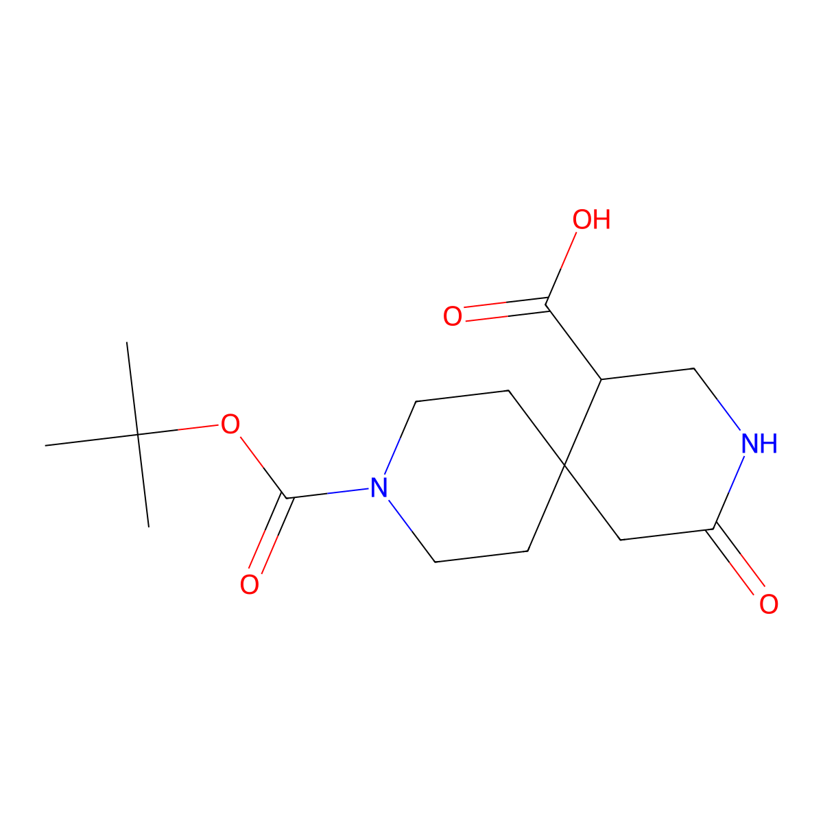 9-[(Tert-butoxy)carbonyl]-4-oxo-3,9-diazaspiro[5.5]undecane-1-carboxylic acid molecular structure, CAS 1357353-26-4