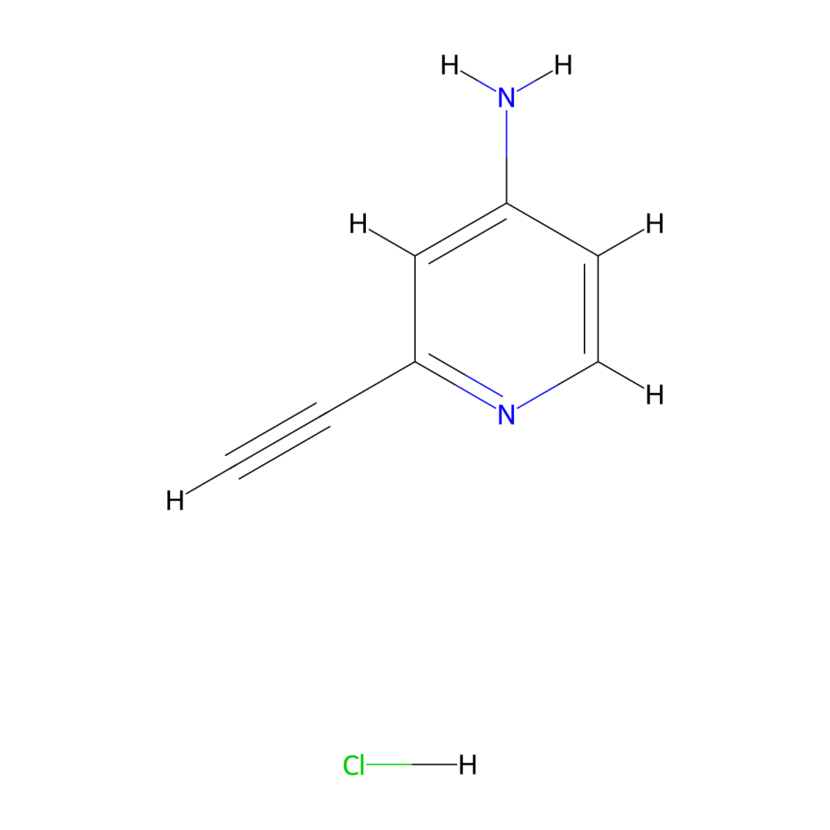 2-Ethynylpyridin-4-amine hydrochloride molecular structure, CAS 1357353-33-3