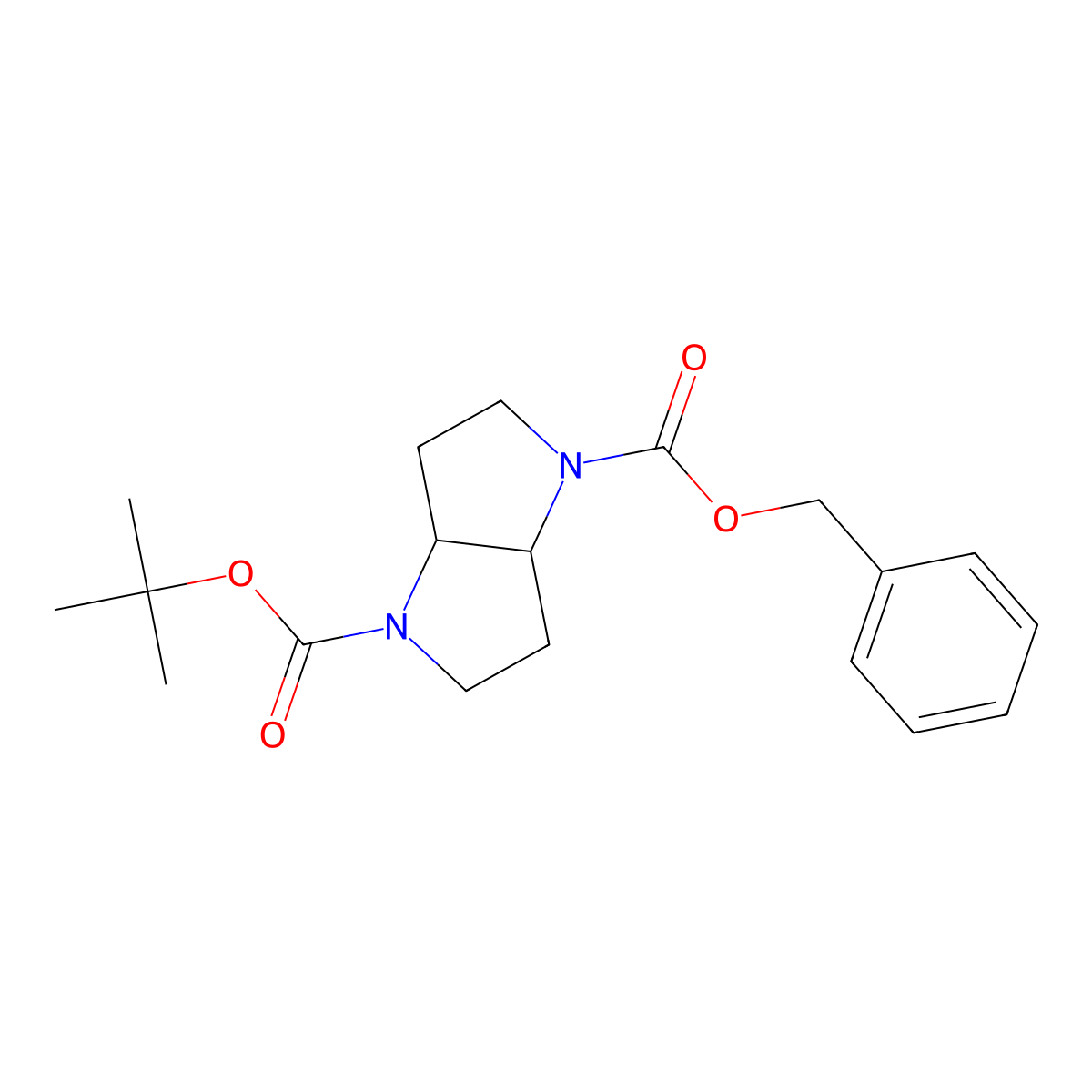 1-O-benzyl 4-O-tert-butyl (3aR,6aS)-2,3,3a,5,6,6a-hexahydropyrrolo[3,2-b]pyrrole-1,4-dicarboxylate molecular structure, CAS 1357353-61-7