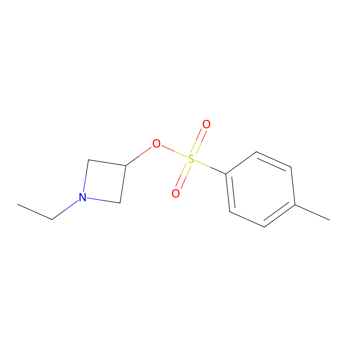 1-Ethylazetidin-3-yl 4-methylbenzenesulfonate molecular structure, CAS 1357353-86-6