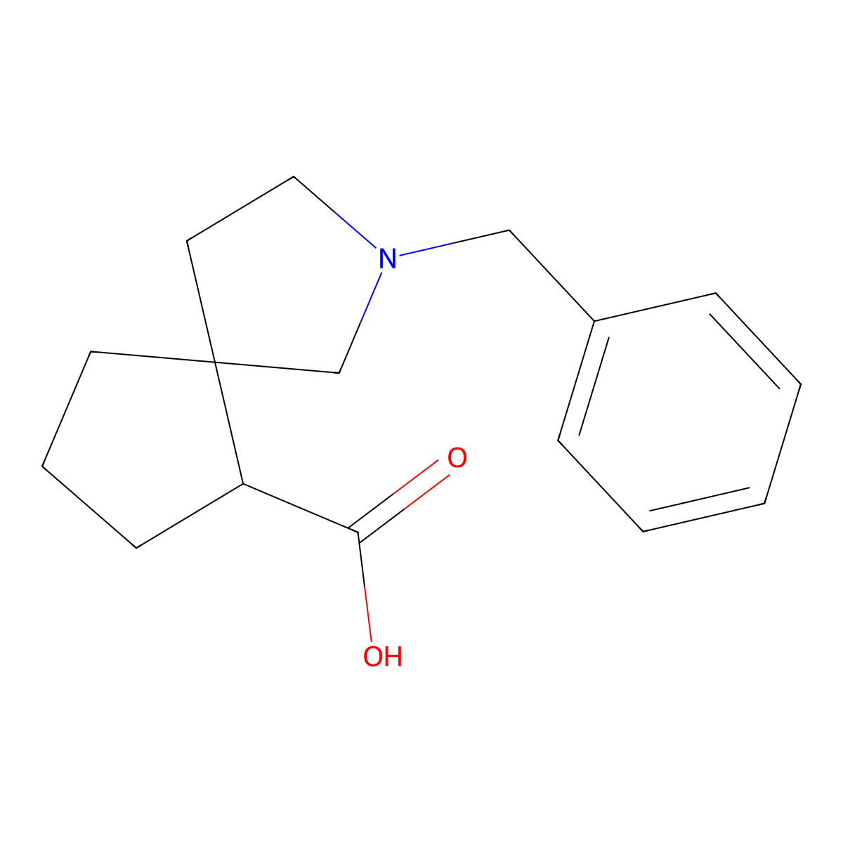 2-Benzyl-2-azaspiro[4.4]nonane-6-carboxylic acid molecular structure, CAS 1357353-89-9