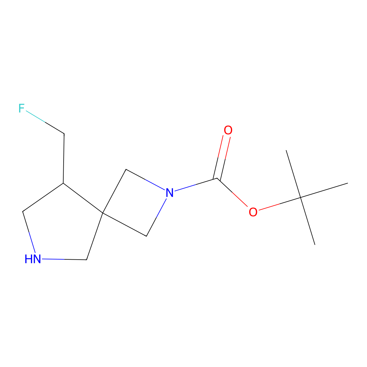 Tert-butyl 5-(fluoromethyl)-2,7-diazaspiro[3.4]octane-2-carboxylate molecular structure, CAS 1357354-06-3