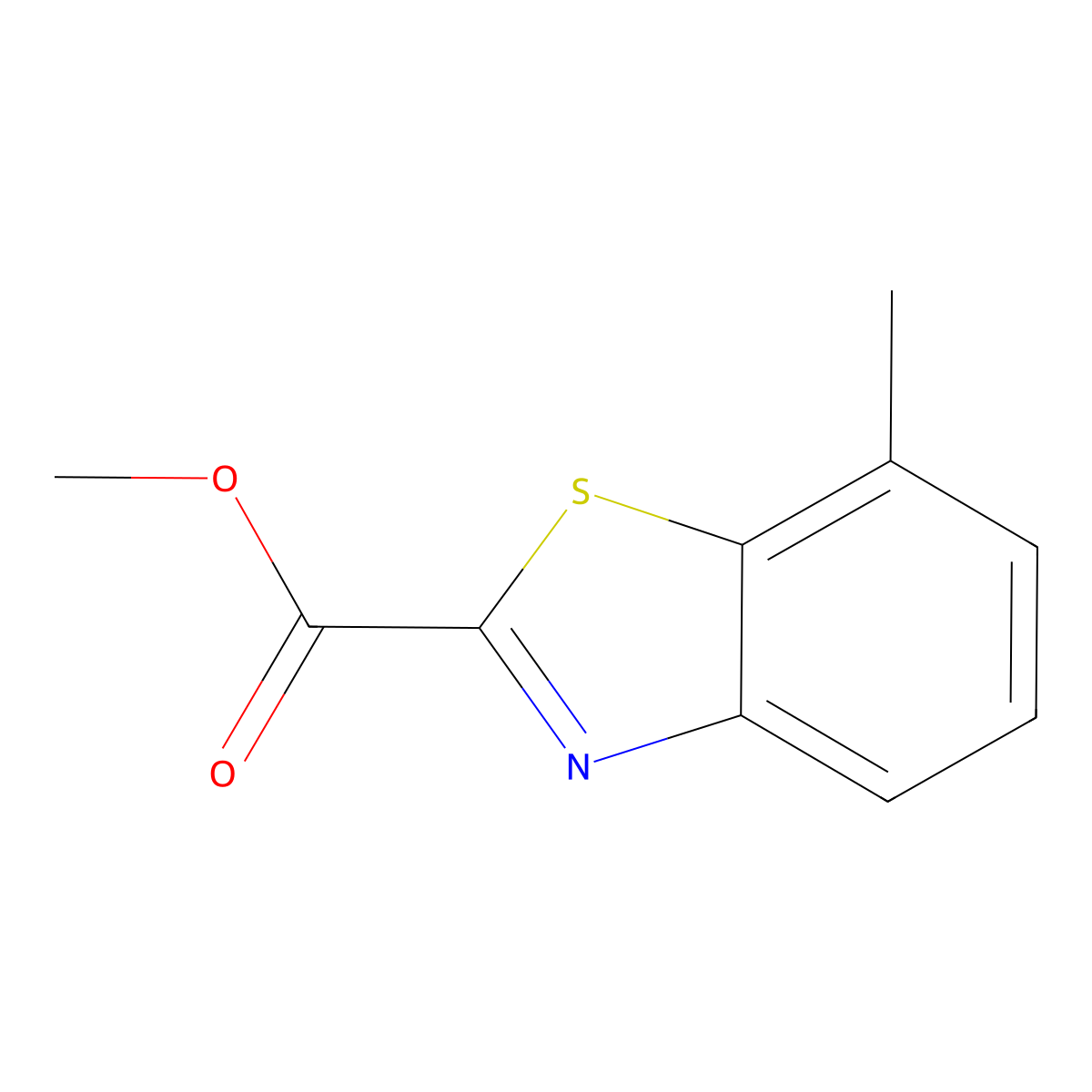 7-Methyl-benzothiazole-2-carboxylic acid methyl ester molecular structure, CAS 1357354-09-6