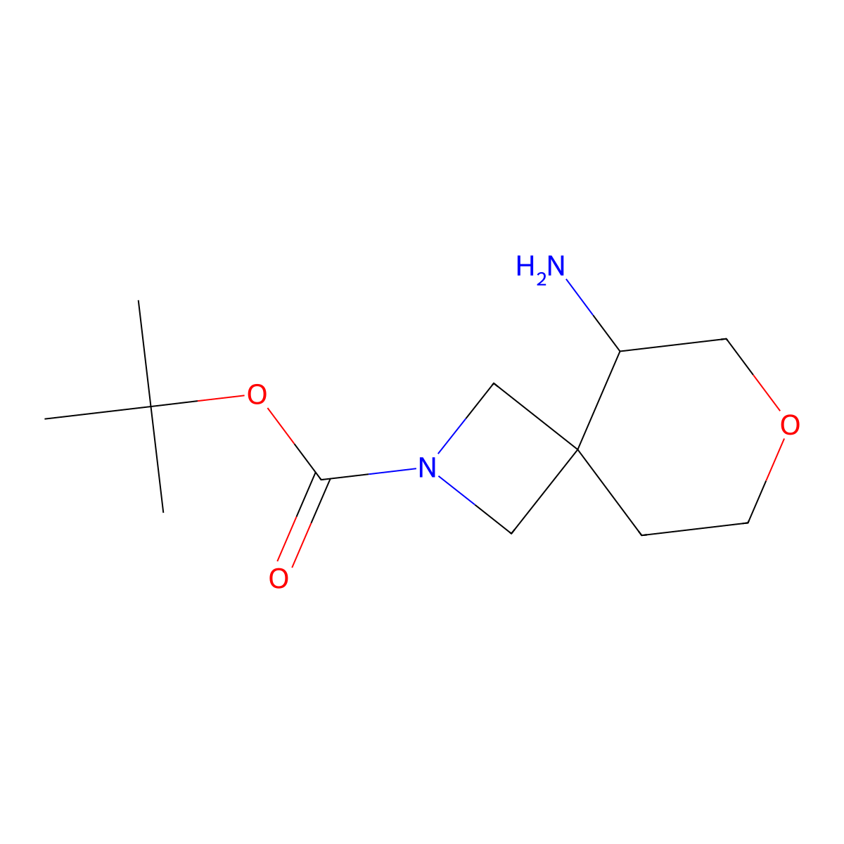 5-Amino-7-oxa-2-aza-spiro[3.5]nonane-2-carboxylic acid tert-butyl ester molecular structure, CAS 1357354-13-2