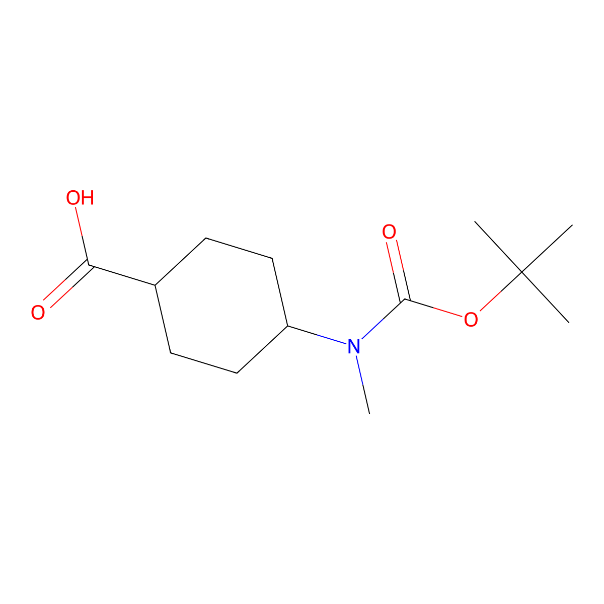 4-(tert-Butoxycarbonyl-methyl-amino)-cyclohexanecarboxylic acid molecular structure, CAS 1357354-55-2