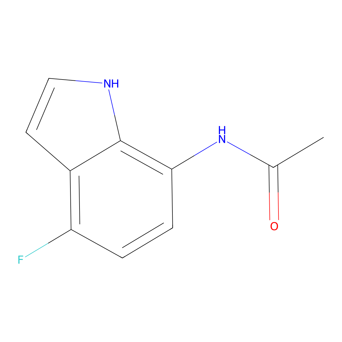 N-(4-fluoro-1H-indol-7-yl)acetamide molecular structure, CAS 1357376-42-1