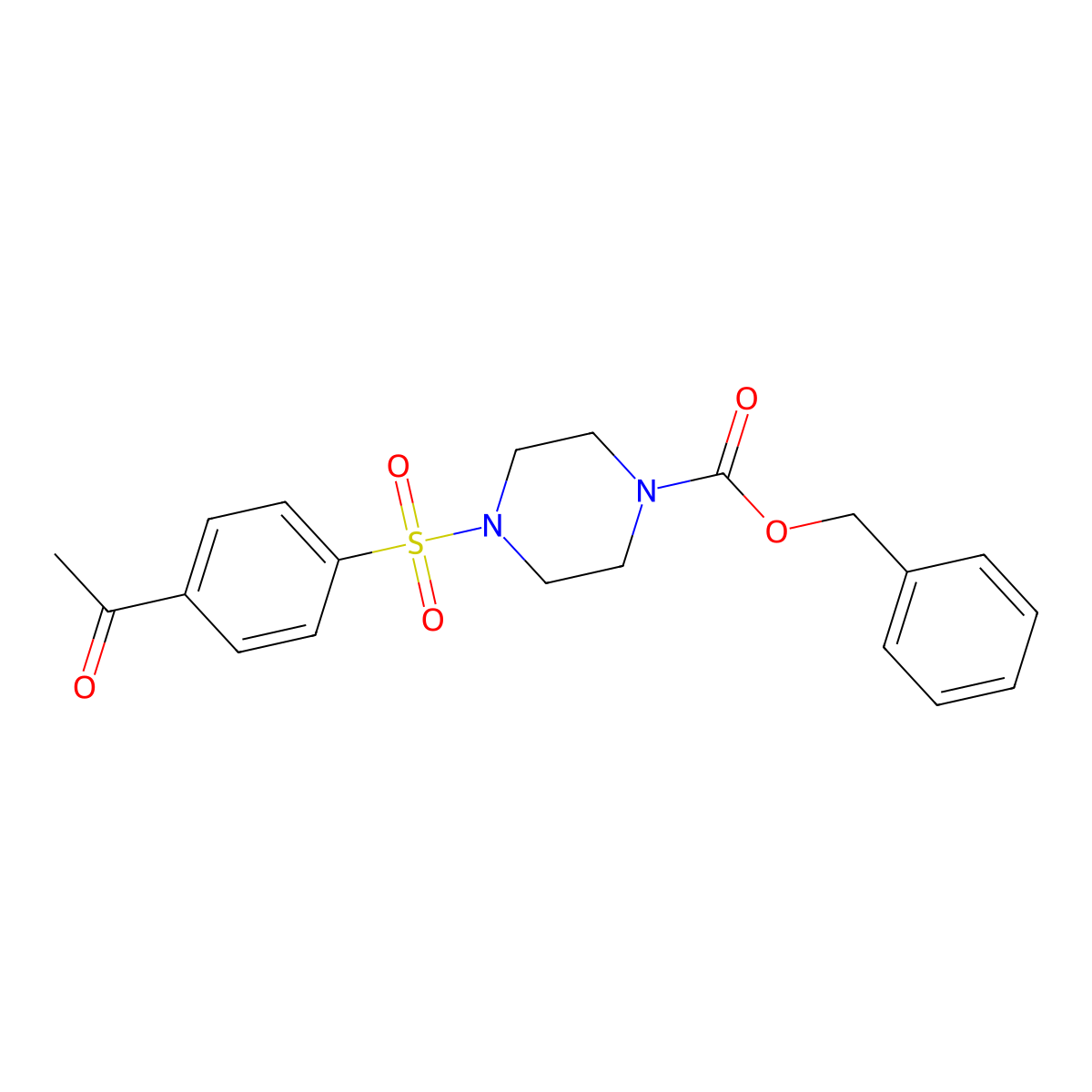 Benzyl 4-(4-acetylbenzenesulfonyl)piperazine-1-carboxylate molecular structure, CAS 1357382-39-8