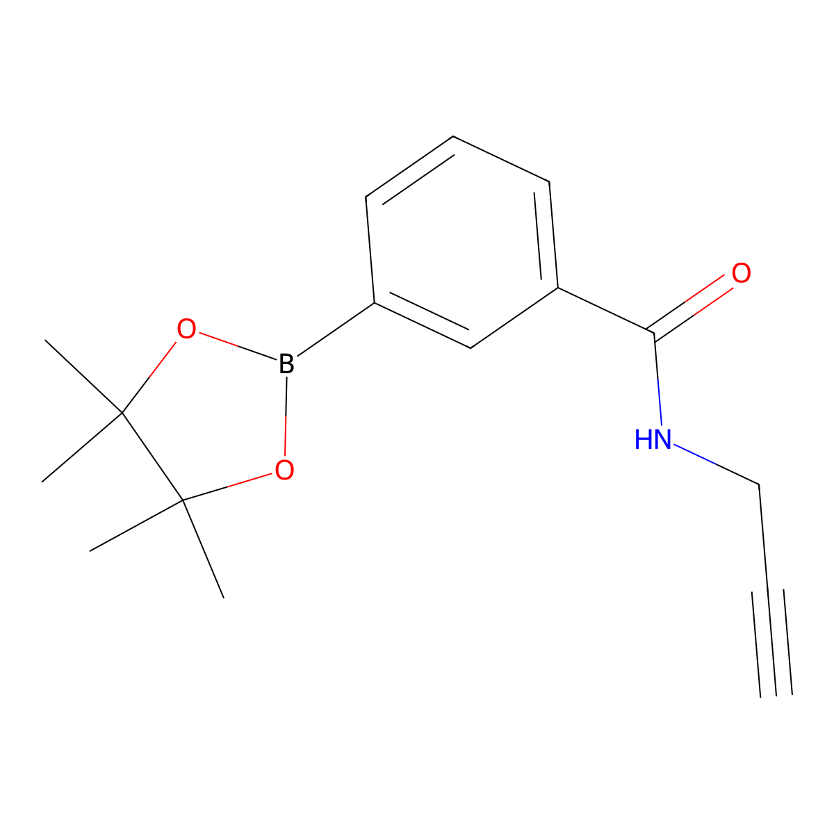 N-(prop-2-yn-1-yl)-3-(tetramethyl-1,3,2-dioxaborolan-2-yl)benzamide molecular structure, CAS 1357387-28-0