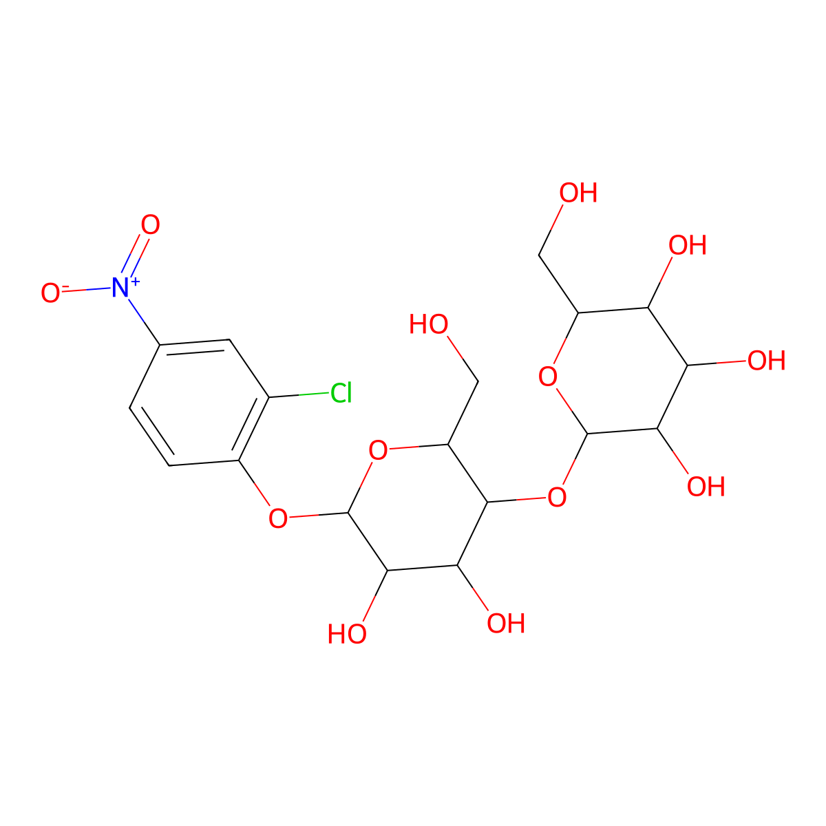 2-Chloro-4-nitrophenyl-beta-D-cellobioside molecular structure, CAS 135743-28-1