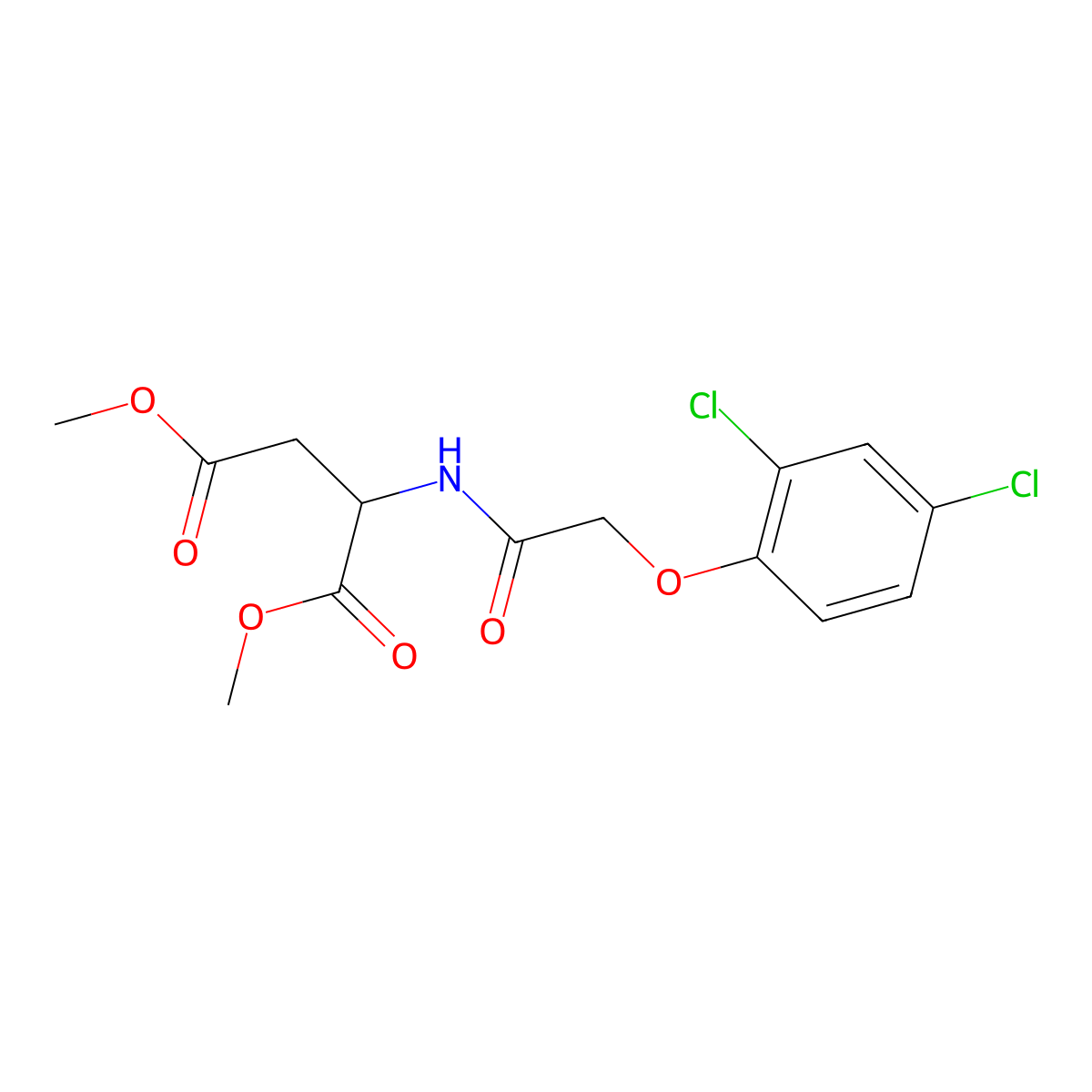 1,4-Dimethyl (2S)-2-[2-(2,4-dichlorophenoxy)acetamido]butanedioate molecular structure, CAS 1357457-08-9