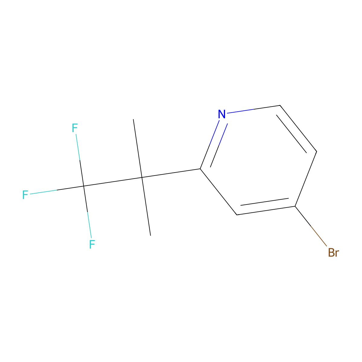 4-Bromo-2-(2,2,2-trifluoro-1,1-dimethylethyl)pyridine molecular structure, CAS 1357476-67-5