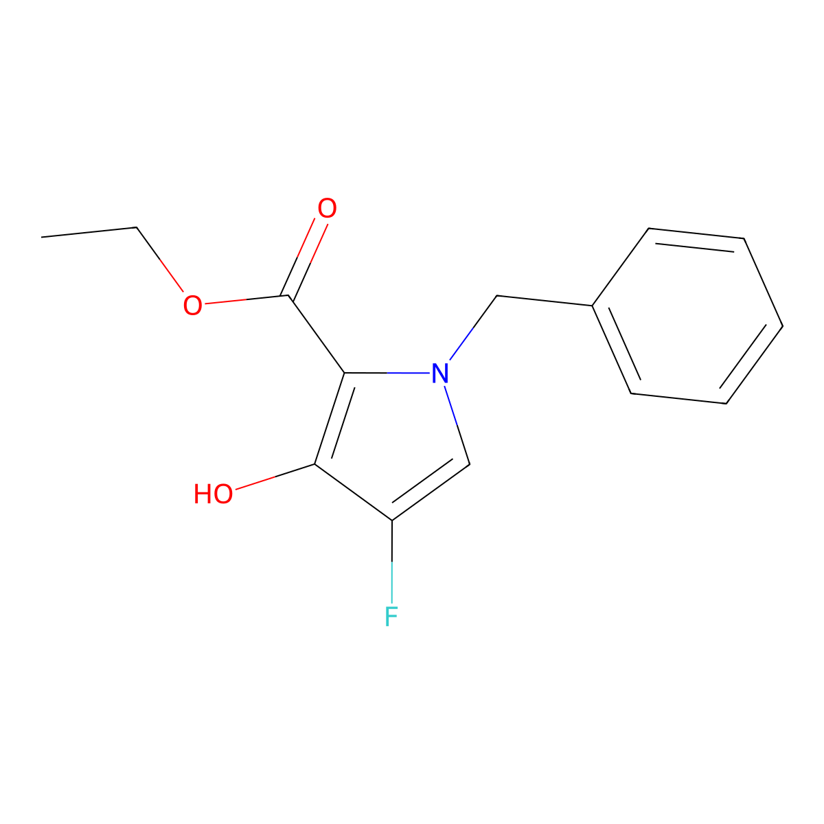 Ethyl 1-benzyl-4-fluoro-3-hydroxy-1H-pyrrole-2-carboxylate molecular structure, CAS 1357479-14-1