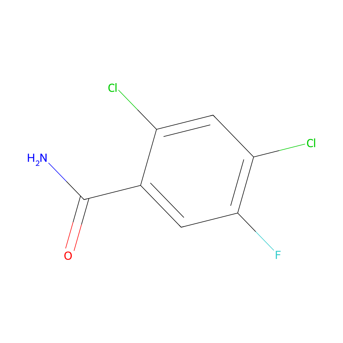 2,4-Dichloro-5-fluorobenzamide molecular structure, CAS 135748-33-3