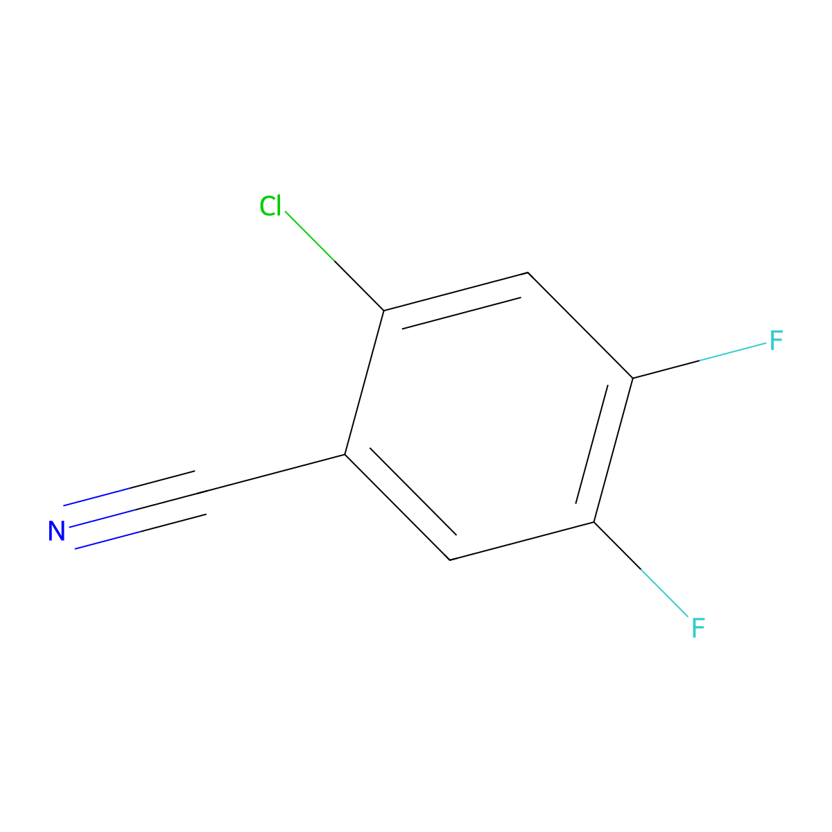 2-Chloro-4,5-difluorobenzonitrile molecular structure, CAS 135748-34-4
