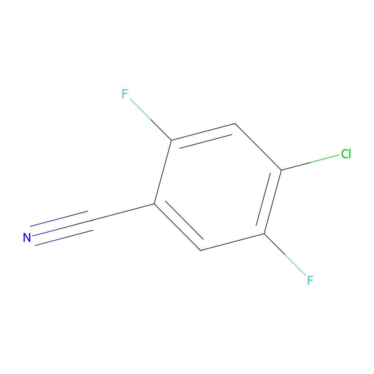 4-Chloro-2,5-difluorobenzonitrile molecular structure, CAS 135748-35-5