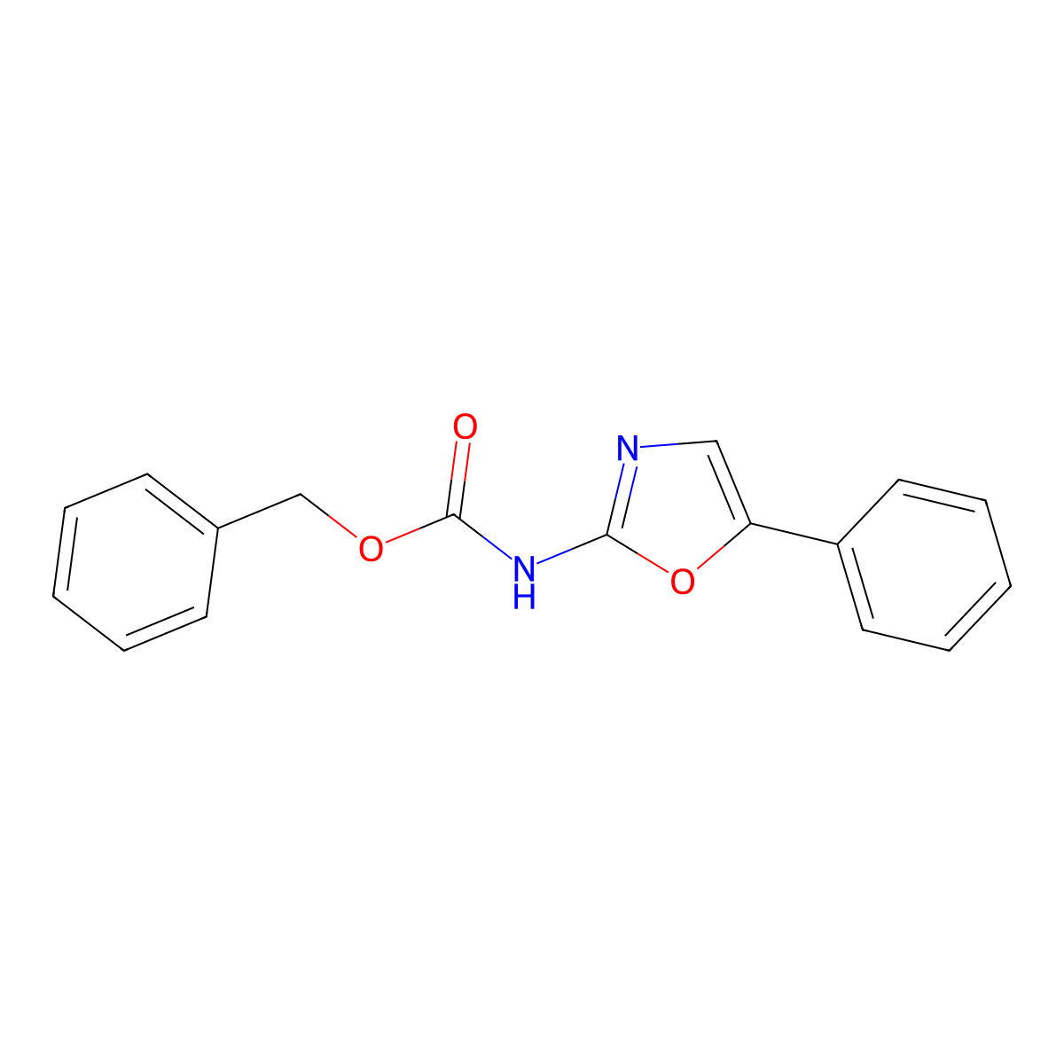 Benzyl 5-phenyl-2-oxazolecarbamate molecular structure, CAS 13575-14-9