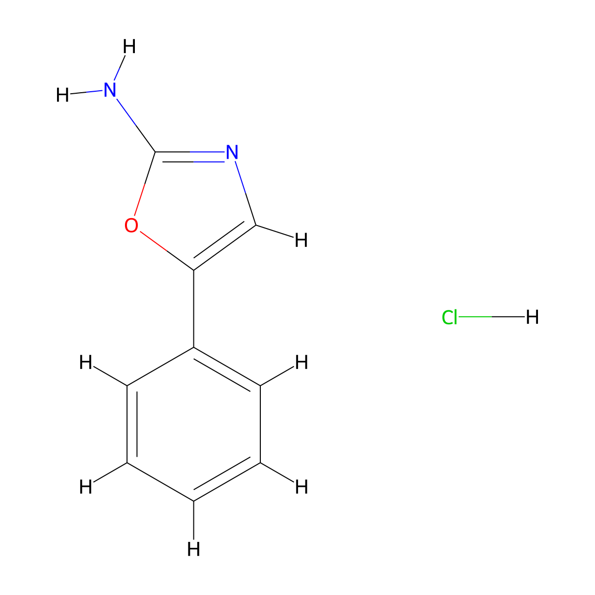 5-Phenyloxazol-2-amine hydrochloride molecular structure, CAS 13575-21-8