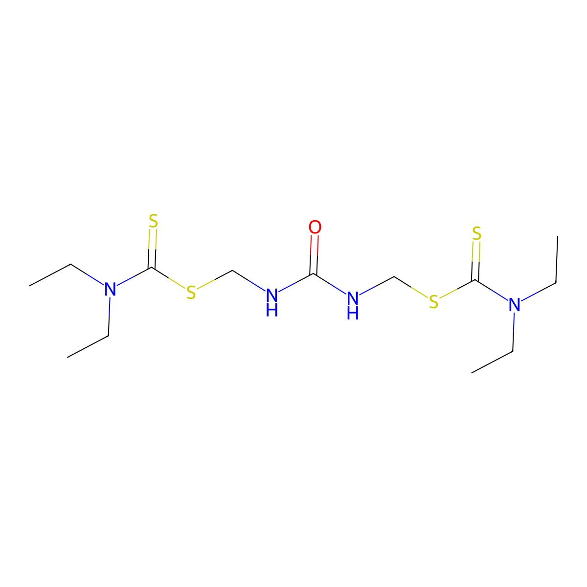Carbamodithioic acid, N,N-diethyl-, C,C'-(carbonylbis(iminomethylene)) ester molecular structure, CAS 13575-60-5