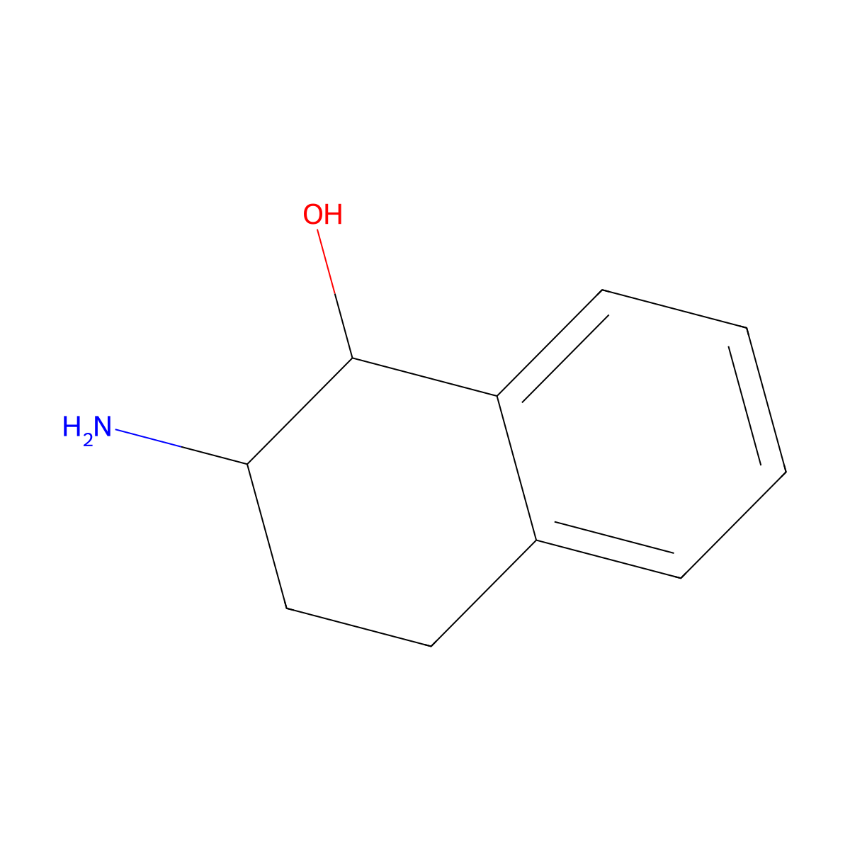Cis-(1R,2S)-2-amino-1,2,3,4-tetrahydronaphthalen-1-OL molecular structure, CAS 13575-92-3