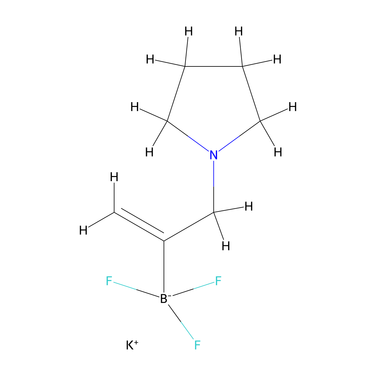 Potassium (3-(pyrrolidin-1-YL)prop-1-EN-2-YL)trifluoroborate molecular structure, CAS 1357559-48-8