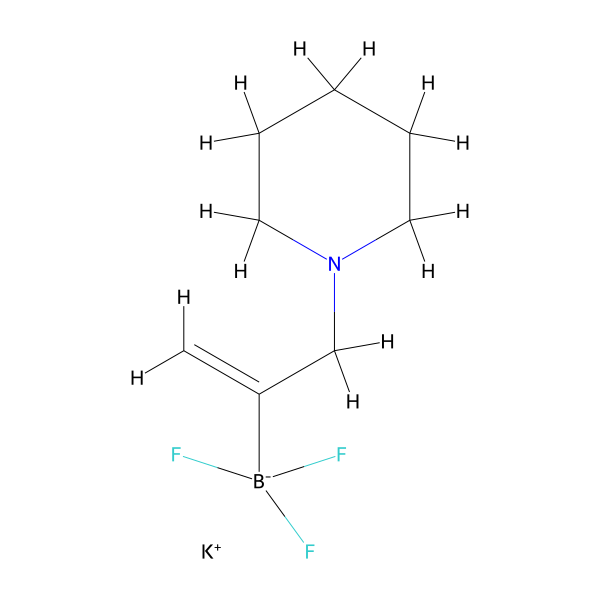 Potassium 3-(piperidin-1-YL)prop-1-EN-2-yltrifluoroborate molecular structure, CAS 1357559-49-9